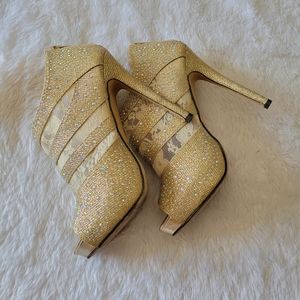 Celeste Golden Rhinestones heels